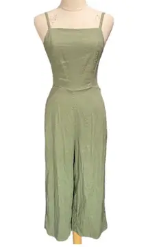 linen/rayon blend jumpsuit