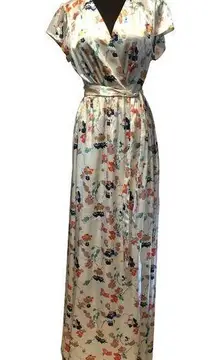 TULAROSA Maxi Adjustable Wrap Dress Bloom Floral Print NWT Short Sleeve Sexy
