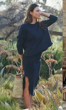 Frank &Eileen Tee Lab Donegal Unforgettable Skirt Triple Fleece Black Size XS