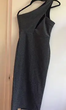 Glitter Cut Out One Shoulder Dress