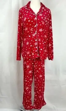 Croft & Barrow Fleece Pajamas Red 2-Piece Pjs Pajama Set Ladies Sz XL Sleepwear