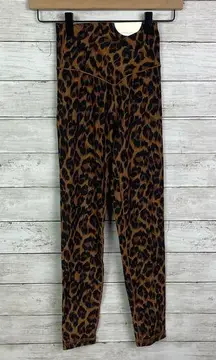 Aerie  Offline Real Me Cross Over Waist 7/8 Leggings Leopard Print Size Small