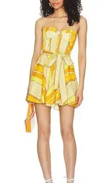 Brynne Mini Dress in Yellow Stripe