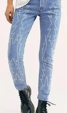 501 Del Norte Embroidered Light Wash High Waist Jeans sz 25 western boho