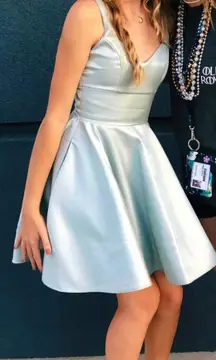 Metallic Mint Semi Formal Dress