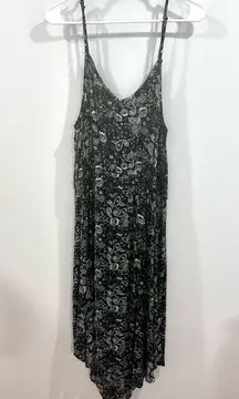 Black and gray floral paisley midi sundress size large