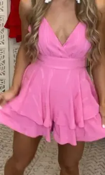 Delightfully In Love Hot Pink Romper