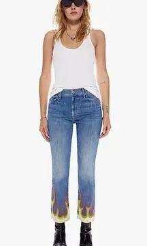 Mother Denim The Insider Crop Fray Liar Liar Flame Jeans