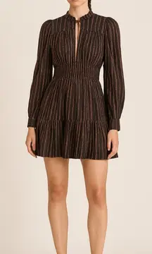 Ulla Johnson Rosalind stripe dress with metallic lurex threads. Size 4