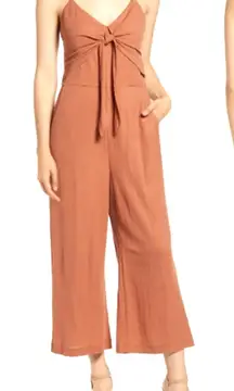 Chealsea28 Summer Sleeveless Tie Front‎ Wide Leg Jumpsuit Size L Burnt Orange