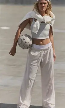 Free People Movement Overtime Mesh Pants - Tofu Crème Size Large