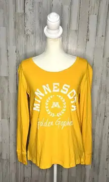 NWT Minnesota Golden Gophers Women's Long Sleeve‎ Yellow T-Shirt Size Small