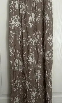 Baltic Born Floral Wide Leg pants in Brown and White