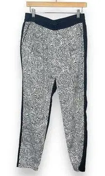 Philosophy Women’s Paisley Color Block Semi-Sheer Joggers in Black/White Size L