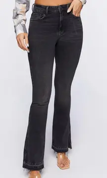 Forever21 High Rise Split Flare Jeans