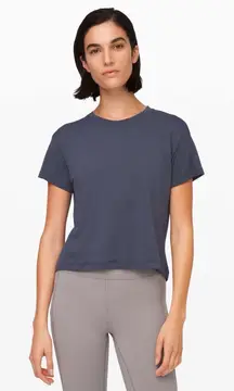 Lululemon Train to Be Short Sleeve in Stone Blue
