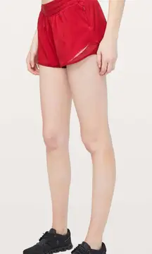 Lululemon Women’s Hotty Hot Short II Long 4" Pull On Running in Dark Red 6