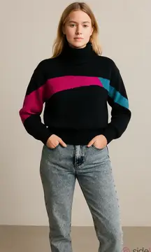Vintage OSSI Ski Wear Colorblock Sweater Unisex 80s 90s