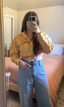 BDG Urban Outfitters Yellow Cropped Denim Jacket