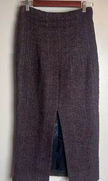 Brock Collection Linen Wool Alpaca Blend Front Slit Pencil Skirt Sz. 2