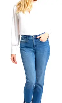 NYDJ‎ Blue Ankle Girlfriend Jeans Cool Embrace Lift Tuck Stretch Denim Casual