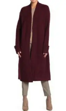 360 Cashmere Burgundy Larissa Cashmere Cardigan Wine