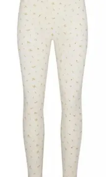 SKIMS Cotton Ribbed Leggings - Cream Marigold Rosebud - S