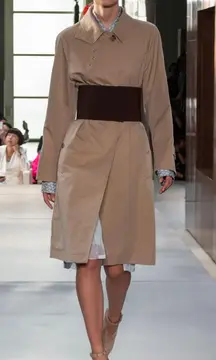 Burberry Runway Corset-Belt Gabardine Trench Coat New Size 6