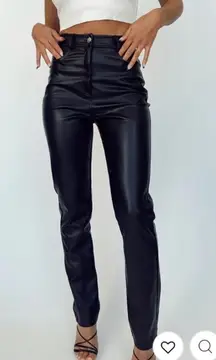 12th‎ Tribe Vegan Black Leather Straight Leg Pants Medium