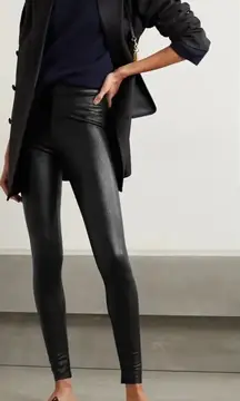 Commando Control‎ Faux Stretch-Leather Leggings In Black Size Medium