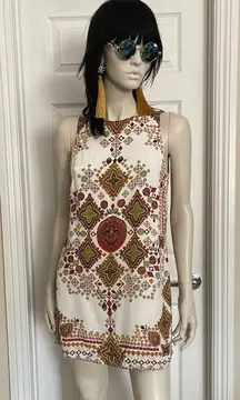 Ecoté | Boho Mandala Open-Back Shift Dress