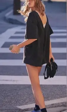 FREE PEOPLE MOVEMENT Hot Shot Tee Romper BLACK Small Shorts
