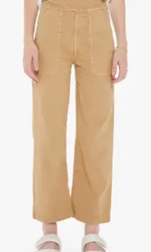 MOTHER The Wrapped Up Patch Ankle Pants in Tan Size 27 Cropped Distressed