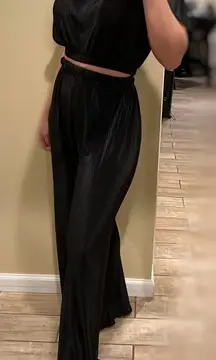 Two Piece Set Crop Top Flare Pants High Waisted High Rise Wide Leg Cropped Tee Shirt T-shirt Blouse Romper Jumpsuit 