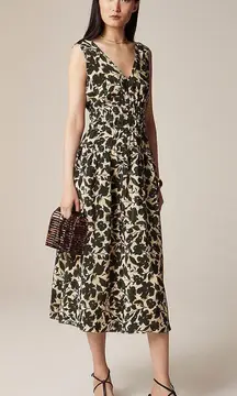 J.Crew Natural Hyacinth V-Neck Dress in Crepe de Chine