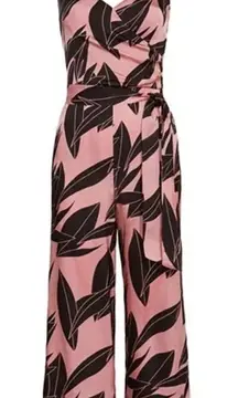 Ted Baker Diantha pink Black Sour Cherry Palm-Printed Jumpsuit NWT 4 US 10