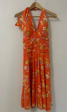 Anthropologie Citrus Floral Italian Midi Dress