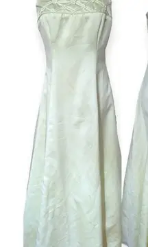 Vintage Y2K Prom Dress Chartreuse Delicate Floral Corset Fairy Regency Hoco