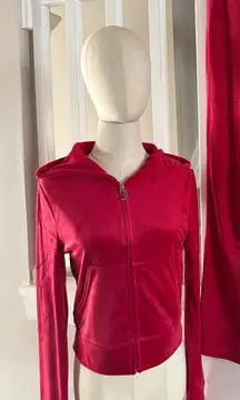 Juicy Couture Vibrant Red Velour tracksuit size small