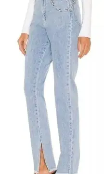 Weworewhat Revolve High Rise Vintage Straight w/slits Frayed 25