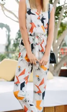 DVF DIANE VON FURSTENBERG Kawena geometric print sleeveless jumpsuit 6 S