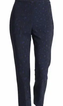 Kate Spade New York Leopard Print Cropped Pants Blue Black Size 6 Stretch