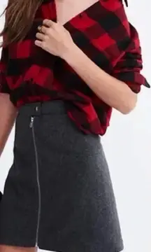 Madewell Wool Blend Zip Front Mini Skirt Grey Womens‎ size 4