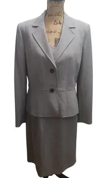 Kasper Womens Grey Black Sheath Dress Size 10 Suit Separates Size 12
