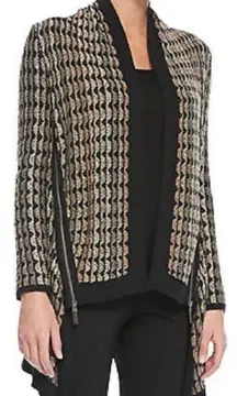 NIC + ZOE Side Zip Open Front Drape Cardigan Sweater, PP