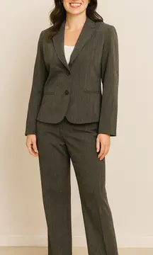 LAUREN Ralph Lauren 2-piece Gray Wool Blend‎ Pant Suit 8 Lined Classic Office