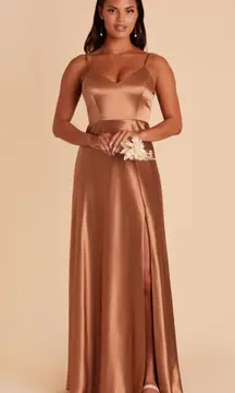 Birdy grey Jay Dress Shiny Satin Rust Sz S