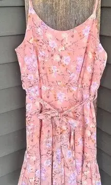 She & Sky  Pink Floral Fit & Flare Mini Dress