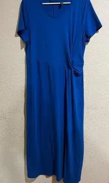 H by Halston blue short sleeve tee shirt maxi dress M