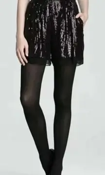 Diane Von Furstenberg Plum/Black Sequin Shorts Lined H4
